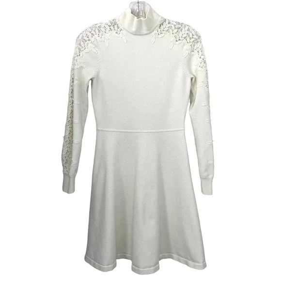 Eliza J | Dresses | Eliza J Dress Womens White Lace Embellished Long Sleeve Mock Neck Size S | Poshmark Eliza J | Dresses | Eliza J Dress Womens White Lace Embellished Long Sleeve Mock Neck Size S | Poshmark